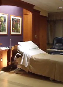 The birthing room (Room 2 in the Birthing Center, Memorial Hospital)  where Marguerite and family waited and prepared to go to the operating room for the cesarean section.