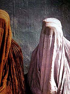 Afgan women dressed in the burga