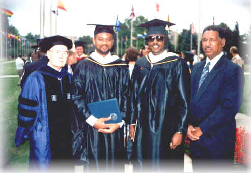 Pastors Albury, Thompson, McKinney wtih Dr. Richard Lasher, former president of Andrews University