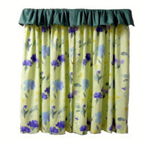 Rod pocket curtain with waterfall heading